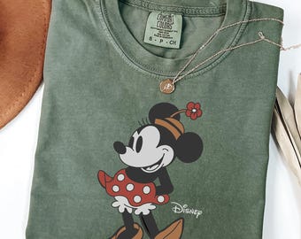 Comfort Colors®Disney Classic Minnie Mouse Pose Shirt, Minnie Shirt, Disneyland Holiday Vacation Shirts, Disney Retro T-shirt, Disney Minnie