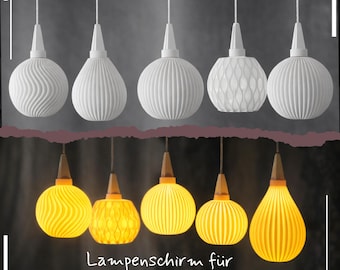 Nachhaltige Lampenschirme  A1 für Sternlampe / Sternfassung A1/A1E Mini Midi Maxi  3D gedruckter Schirm Biopolymer Varianten Abdeckkappe