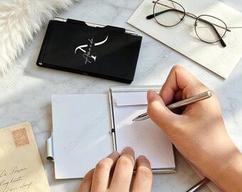 Personalized Aluminum Notepad With Pen, Business Notepad, Office Gift For Him/Her, Notepad With Pen, Custom Memo Pad