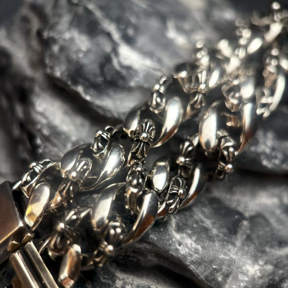 Gothic Y2K Punk Double Cross Cuban Chain Bracelet… - image 5