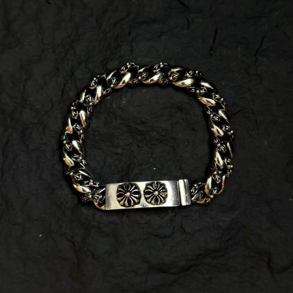 Gothic Y2K Punk Double Cross Cuban Chain Bracelet… - image 2