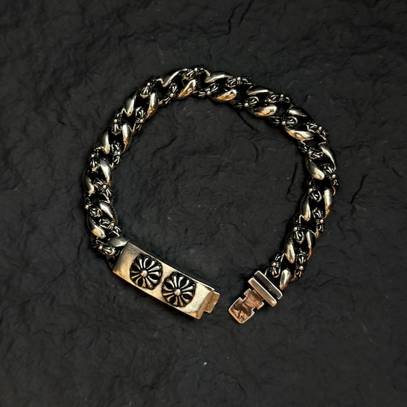 Gothic Y2K Punk Double Cross Cuban Chain Bracelet… - image 3