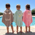 Personalized Kids Hooded Towel | Custom Name Baby Bath Towel | Cute Animal Hooded Towel | Summer Gift for Boys and Girls