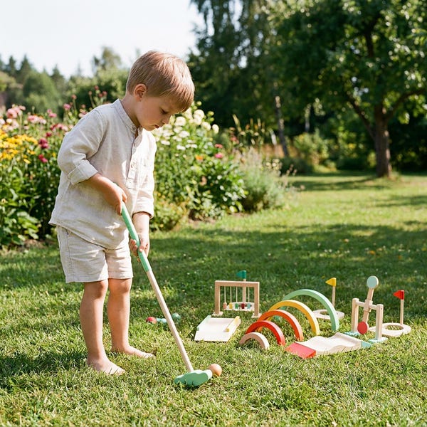 Personalized Wooden Golf Toy, Custom Engraved Mini Golf Set for Kids, Toddler Golf Gift, 1st Boy Birthday Gift