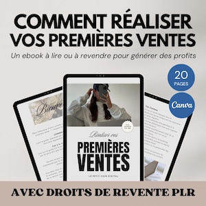 Ebook how to make your first sales, digital product with PLR Resale Rights, digital guide in French, PLR passive income