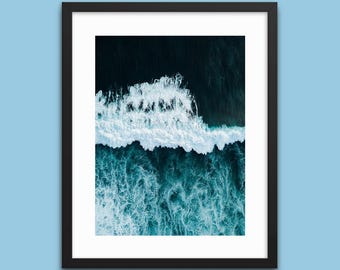 Aerial Ocean Wave Print: Australia Beach Photography