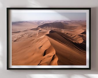 Namib Wüste Luftbild | Afrika Landschaft Fotografie | Sanddünen Fine Art Wanddekor