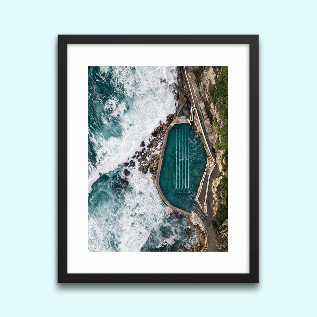 Bronte Pool Sign Bronte Rock Pool Print | Sydney Coastal Wall Art | Australia Beach ...
