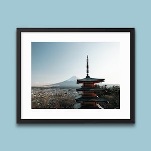 Japan Mt Fuji Print | Chureito Pagoda Original Art Print, Japan Fuji Mountain Landscape Photo, Japan Travel Wall Art, Mt Fuji Poster