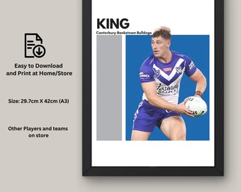 Max King Bulldogs NRL Art Print: Instant Download for NRL Fans