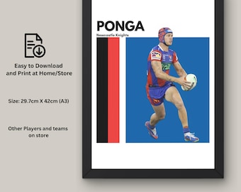 Kaylyn Ponga Newcastle Knights NRL Art Print (Digital Download)