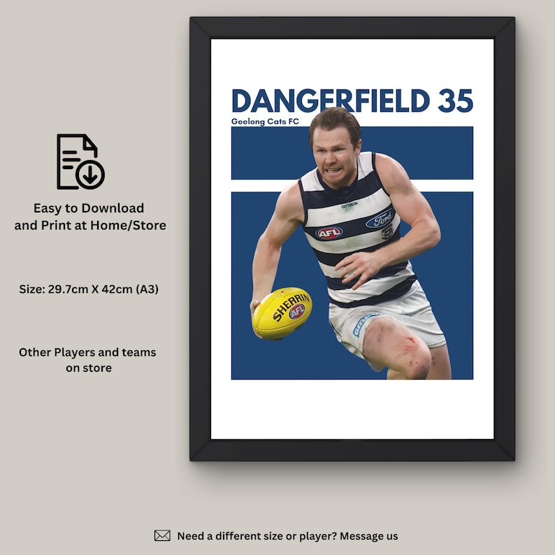 Patrick Dangerfield Geelong FC AFL Art Print: Instant Download - Etsy ...