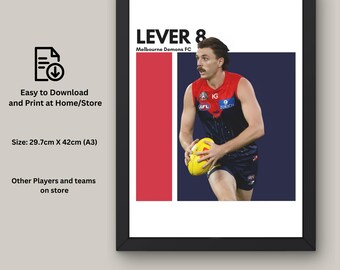 Jake Lever Melbourne FC Art Print: AFL Fan Gift (Digital Download)