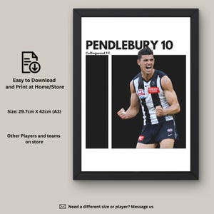 Scott Pendlebury Instant Download Wall Art, Collingwood FC Fan Art, AFL Wall Decor, Digital Artwork, Collingwood Art Print, Gift for AFL Fan