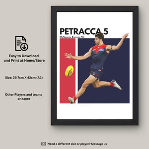 Christian Petracca Instant Download Wall Art, Melbourne FC Fan Art, AFL Wall Decor, Digital Artwork, Melbourne Art Print, Gift for AFL Fans