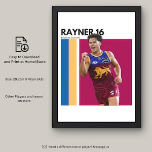 Cam Rayner Brisbane Lions AFL Art Print (Digital Download)