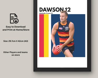 Jordan Dawson AFL Print: Adelaide Crows Fan Art (Digital Download)