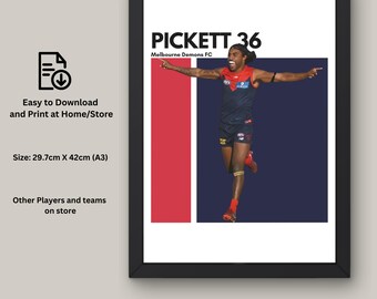 Kysaiah Pickett Art Print: Melbourne FC, AFL Wall Decor (Digital Download)