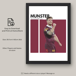 Cameron Munster NRL Art Print: Queensland Maroons Fan Art (Digital Download)