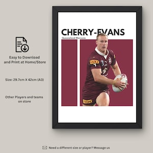 Daly Cherry-Evans NRL Art Print: Queensland Maroons Fan Art (Digital Download)