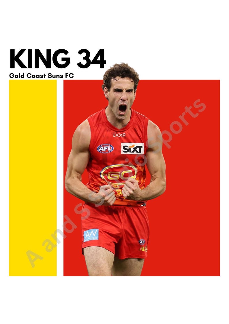 Ben King - Gold Coast Suns AFL Art Print (digital Download) - Etsy ...