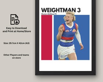 Cody Weightman - Western Bulldogs AFL Poster (Digital Download)