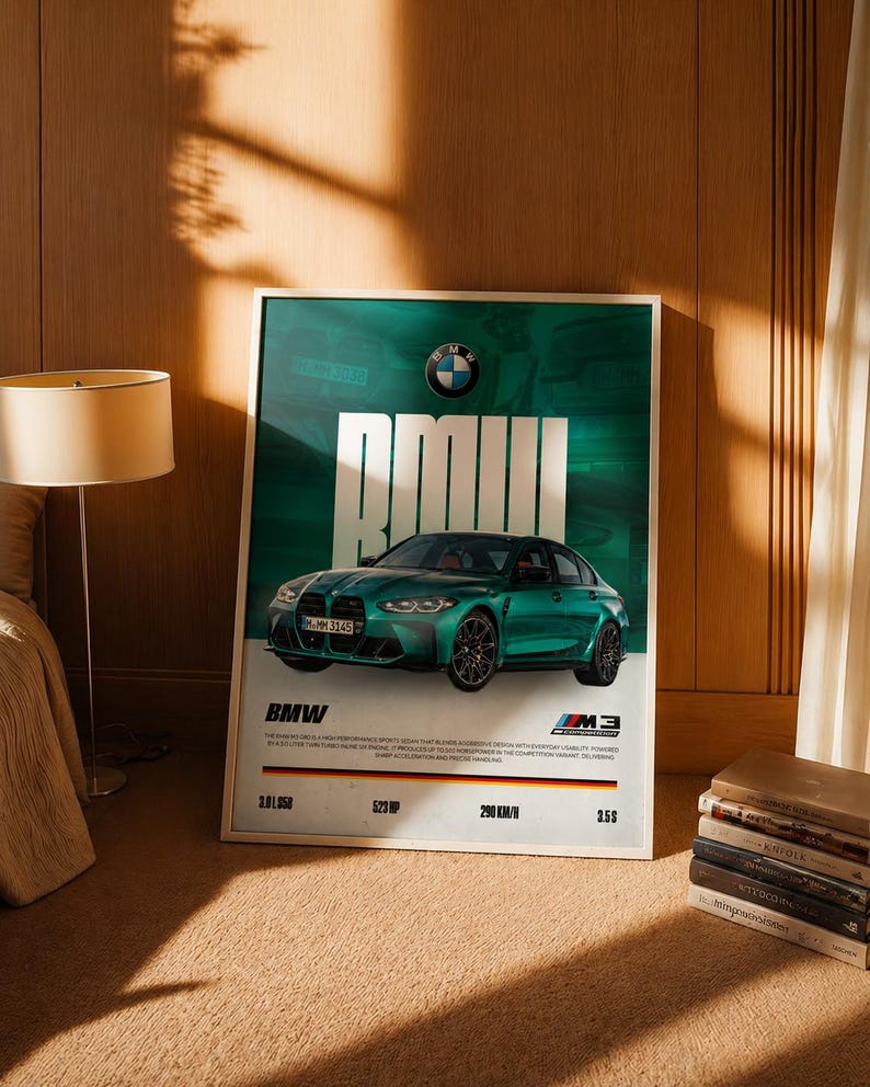 BMW M3 Competition Poster – Sports Car Wall Art | 45.7 × 57.2 Cm ...