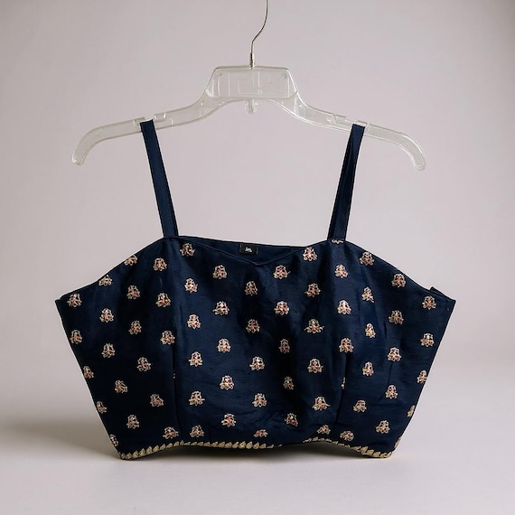 Navy blue sleeveless blouse