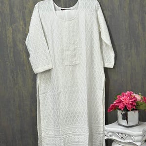 White Kurti set