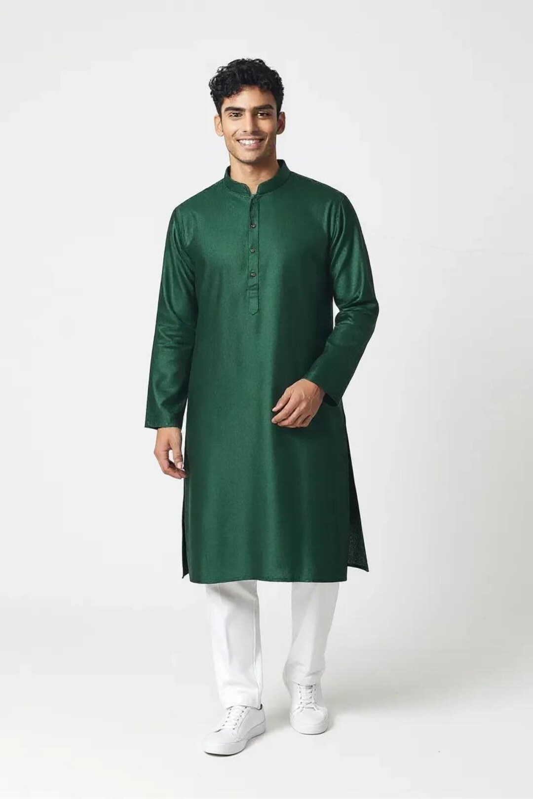Marrakech Long Kurta Set with Slim Pants - GREEN main image 0