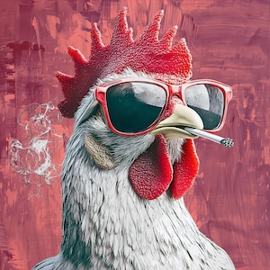 rooster smoking a cigarette Animated Smokes Cigarettes in Hilarious Cartoon Smoking Rooster - Etsy