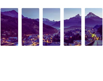 Valley Dusk Sunset 5 Panel wall art