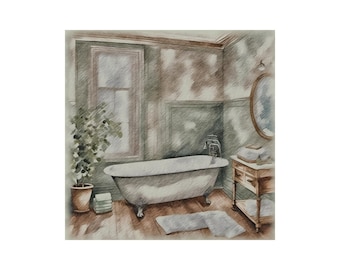 Sage Bathroom wall art