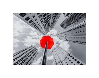 Sky View Red Umbrella wall art