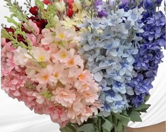 Artificial Delphinium Grass Flower Branch, Faux Blue Delphinium Stem, Wedding Floral Decor, Home Decoration, Table Centerpiece,Event Styling