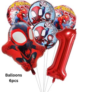 Spider-Man Birthday Balloons, Superhero Party Decorations, Kids Party Supplies 1