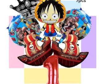 Pirate Adventure Theme Balloons | Anime Inspired Party Decorations | Birthday Balloon Set | Kids Party Decor