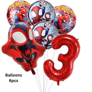 Spider-Man Birthday Balloons, Superhero Party Decorations, Kids Party Supplies 3