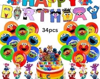 Street Birthday Party Supplies, Treat Boxes, Cake Toppers, Balloons, Banners, Hanging Swirl, Kids Supplies, Decoration Invitation Cards