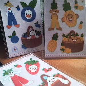 Foglio di adesivi per decorare - collezione "frutta & animali"