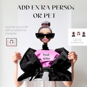 Add an Extra Person or Pet to Your Custom Portrait, Personalization Upgrade