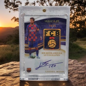 Custom Card! - 2020 Soccer Card Panini Immaculate Collection Patch Auto Sapphire #MALM - Lionel Messi