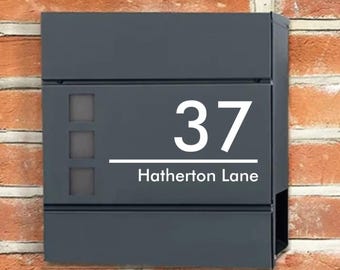 Adesivo de parede decorativo com número de casa/rua para caixa de correio, decalque, gráfico lt11