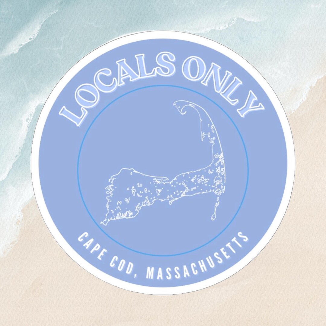 Locals Only Cape Cod Sticker – Preppy Coastal Vinyl Sticker ...