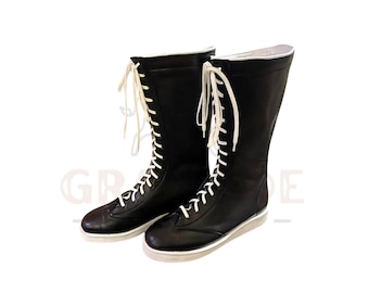 Handmade Leather Wrestling Boots: Customizable Pro Style