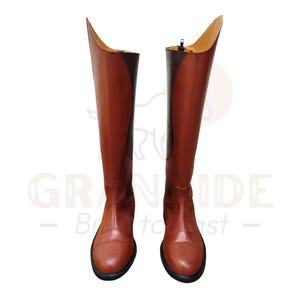 Men&#39;s Brown Horse Riding Boots | Equestrian Tall Riding Boots | German Officer Leather Long Boot | Pure Brown Leather Riding Boot