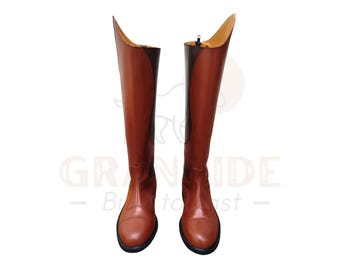 Men's Brown Horse Riding Boots | Equestrian Tall Riding Boots | German Officer Leather Long Boot | Pure Brown Leather Riding Boot