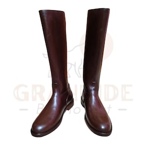 Botte d'équitation équestre en cuir marron | Bottes d'équitation en cuir faites main | hautes bottes d'équitation personnalisées | Bottes équestres à semelle en cuir