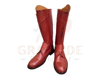 Handmade Brown Leather Long Boot | Premium Tall Equestrian Riding Boots | Men English Riding Boots | Elegant Knee-High Premium Leather Boots