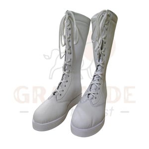 Lange witte laarzen professionele worstelen, aangepaste witte worstellaarzen heren dames, veterschoenen, handgemaakte 100% originele effen leren laarzen